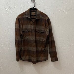 Classic Brown Plaid Dress Shirt